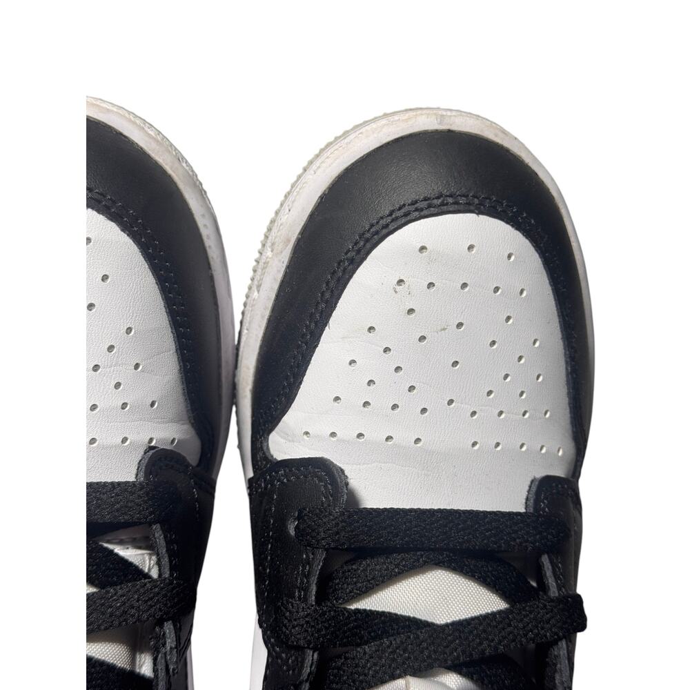 Air Jordan 1 Mid Older Boys Sneakers Boys 4.5Y White Gray Leather Athletic Logo - Picture 8 of 11